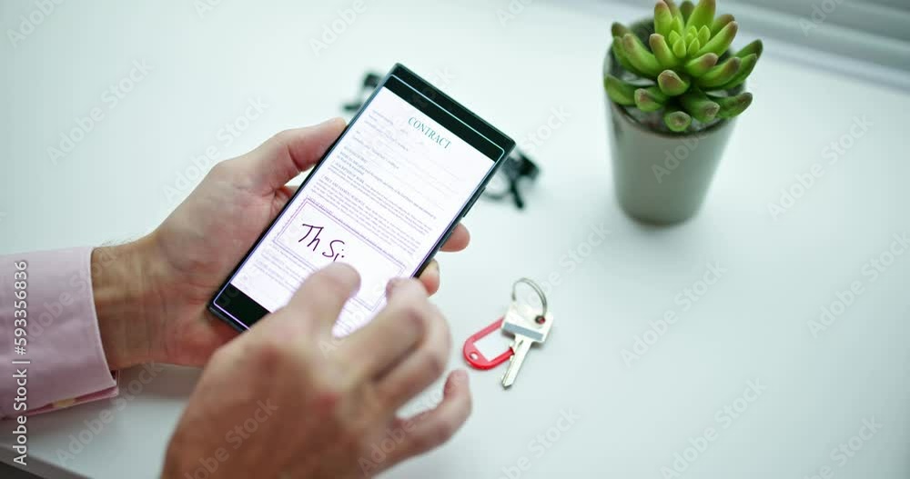 Poster digital signature on contract document online