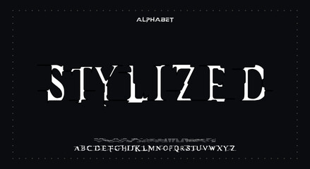 stylizedAbstract Fashion Best font alphabet. Minimal modern urban fonts for logo, brand, fashion, Heading etc. Typography typeface uppercase lowercase and number. vector illustration full Premium look