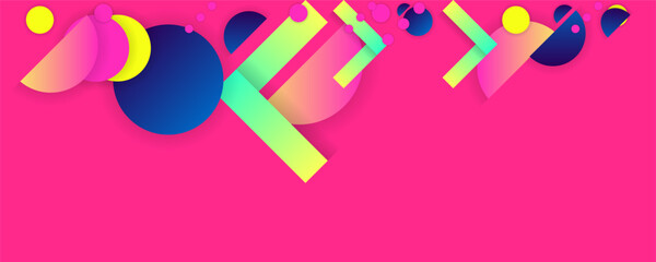 New bright juicy summer abstract fluid creative banner, trendy bright neon colors with dynamic lines