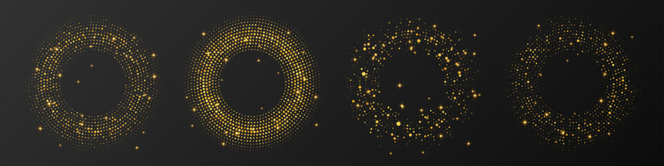 Abstract gold glowing halftone dotted background © dniprodd