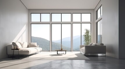 Fototapeta premium modern living room, loft interior, minimalistic, generative AI