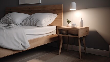modern nightstand interior design scene, minimalistic, generative AI