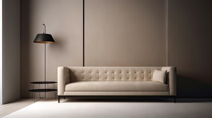 design scene with sofa, interior design, minimalistic and modern, generative AI