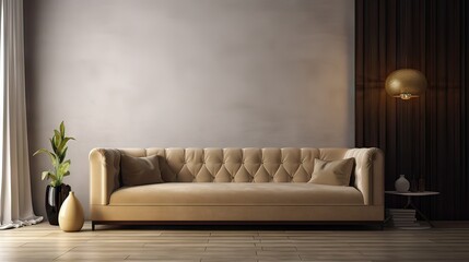 design scene with sofa, interior design, minimalistic and modern, generative AI