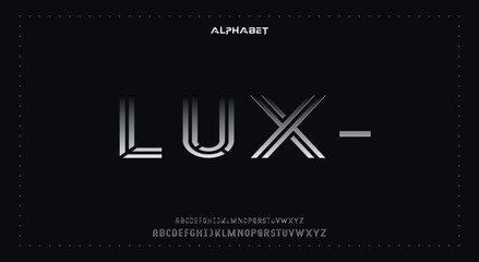 lux Abstract Fashion Best font alphabet. Minimal modern urban fonts for logo, brand, fashion, Heading etc. Typography typeface uppercase lowercase and number. vector illustration full Premium look