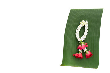 Thai flower garlands for Buddhism religious ceremony