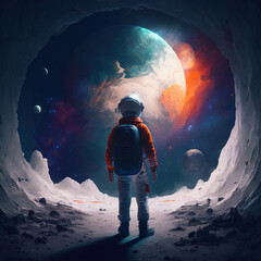 Fototapeta premium man in the space