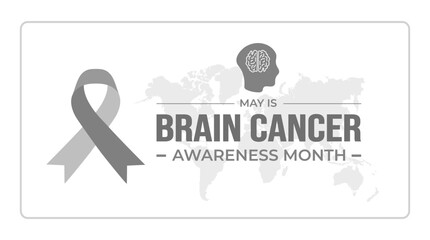 Brain Cancer Awareness Month background or banner design template celebrated in may