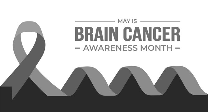 Brain Cancer Awareness Month background or banner design template celebrated in may