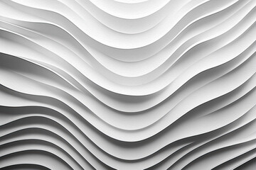Abstract design, white waves, generative ai