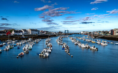 Harbor And Fishing Boats Of Finistere City Guilvinec At The Coast Of Atlantic In Brittany, France