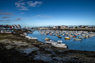 Harbor And Fishing Boats Of Finistere City Guilvinec At The Coast Of Atlantic In Brittany, France