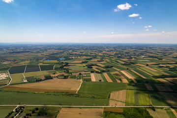 aerial view of the fields
