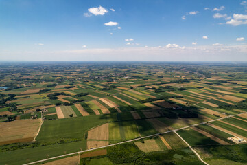 aerial view of fields