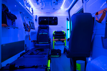 Inside an Ambulance car