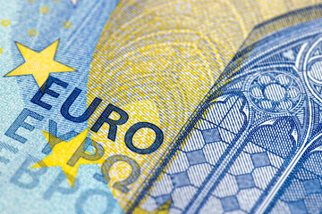 European cash banknotes with a face value of 20 euros close-up