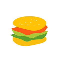 Simple burger icon design on white 