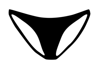 Lingerie panties or swimsuit bikini drawing hand painted with ink brush. Png clipart isolated on transparent background