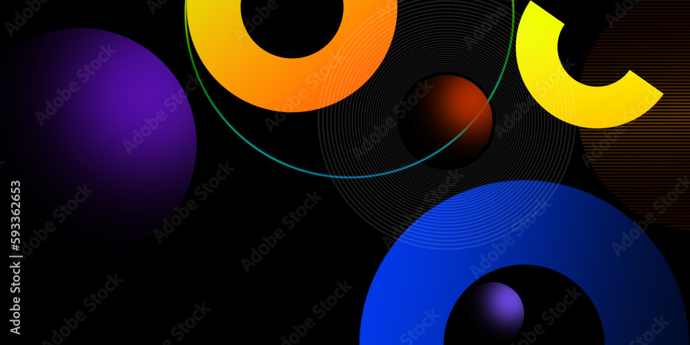 Poster abstract colorful geometric composition ,multicolored circle background