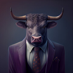 Bull NFT Art Portrait
