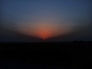 sunset over the river