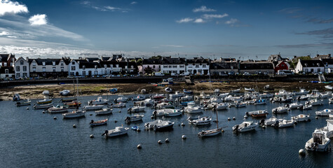 Harbor And Fishing Boats Of Finistere City Guilvinec At The Coast Of Atlantic In Brittany, France