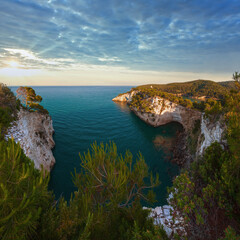 Summer evening Architello (Arch) of San Felice on the Gargano peninsula in Puglia, Italy