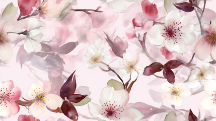 seamless pattern Blumenmuster Kirschblüte Generative AI