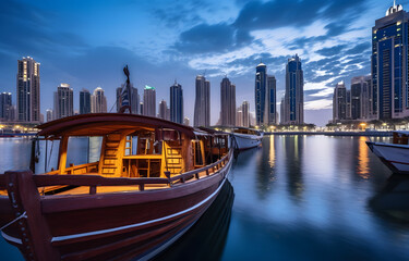 Fototapeta premium A couple of boats that are sitting in the water