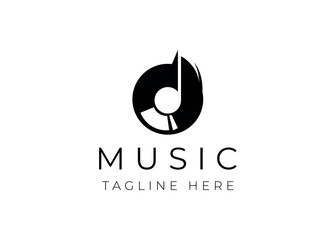 Pulse music element logo. Music Logo Design. Singer, recording, record logo vector. 