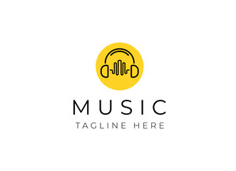 Pulse music element logo. Music Logo Design. Singer, recording, record logo vector. 