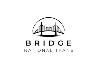 Simple bridge logo design vector template