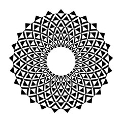 Abstract Decorative Radial Circle Pattern. Round Design Element.
