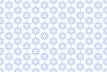 Abstract Seamless Blue Geometric Floral Pattern.