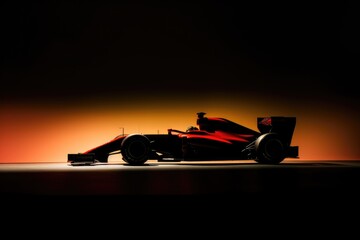 Silhouette of f1 racing car. Formula one racing.