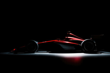 F1, indycar silhouette of racing car.