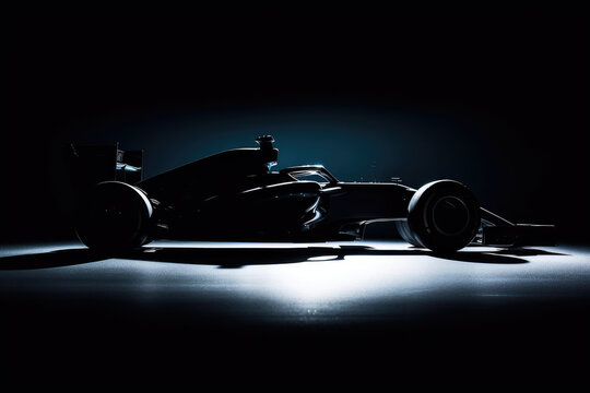Cool silhouette of racing car.