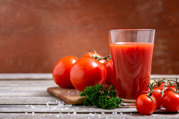 Tomato juice in the glass