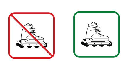 warning sign forbidden-allowed roller