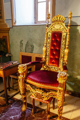 Throne of the prophet Elijah in synagogue. Chair for circumcision