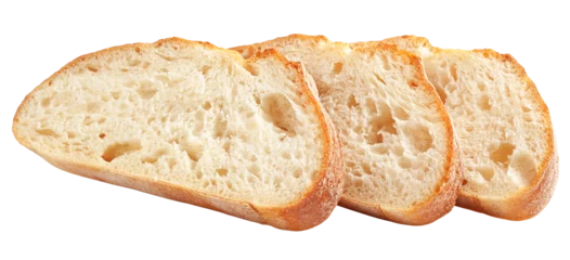 Gordijnen Ciabatta bread isolated on white background, full depth of field © grey