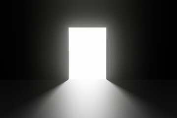 Backlit door with light coming from behind