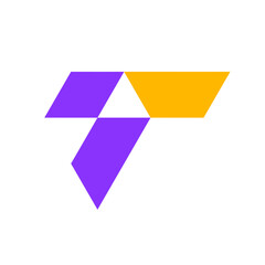 Letter T bolt modern logo design