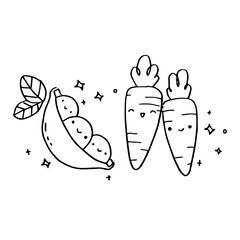 cute flower food doodles