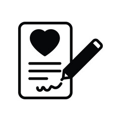 Wedding Contract icons. Vector Design Stock illustration.