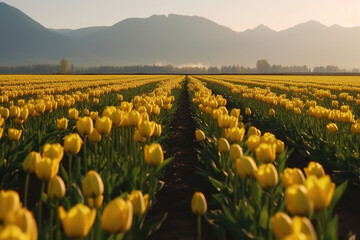 field of tulips