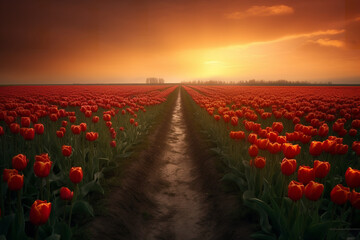 Fototapeta premium field of tulips