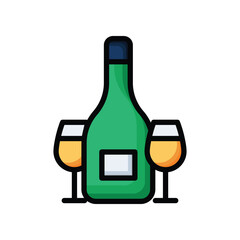 Wine icons. Vector Design Stock illustration.