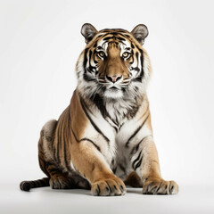 Fototapeta na wymiar Tiger isolated on white background - Generative AI