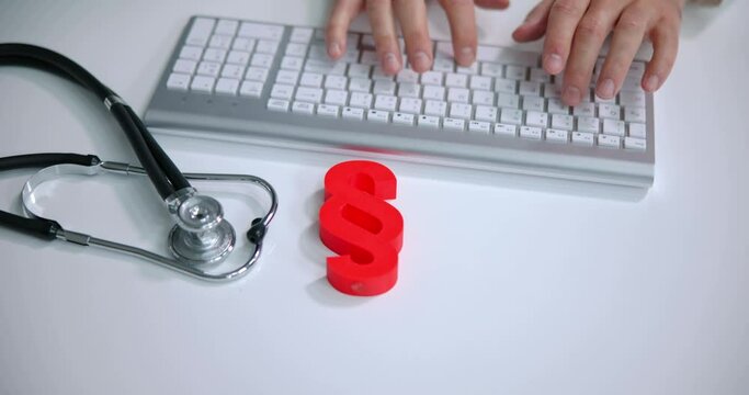 Medical Doctor Malpractice. Paragraph And Stethoscope